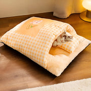 cozy plush cat and dog bed, view 2 - MRSLM