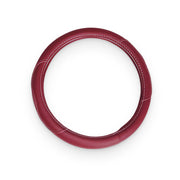 red polyurethane leather steering wheel wrap, view 2 - MRSLM