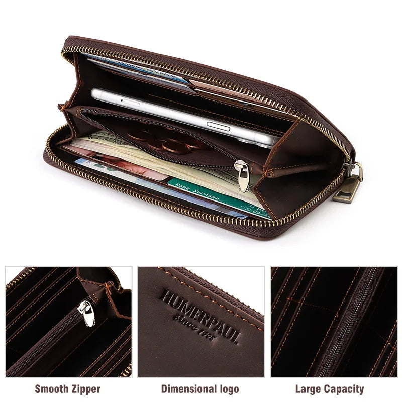 genuine leather RFID blocking men's wallet, view 5 - MRSLM