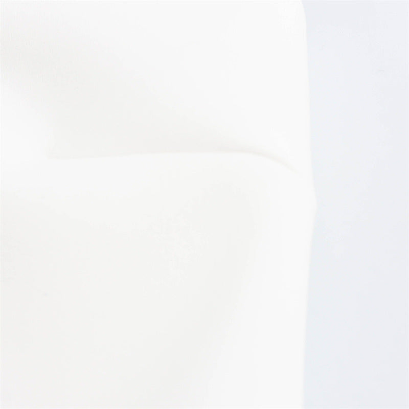 white sleeveless short frill dress, view 4 - MRSLM