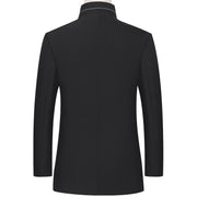 Men's stand collar slim top, view 4 - MRSLM