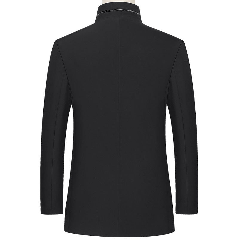 Men's stand collar slim top, view 4 - MRSLM