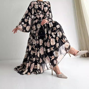 chiffon flower print long dress, view 3 - MRSLM