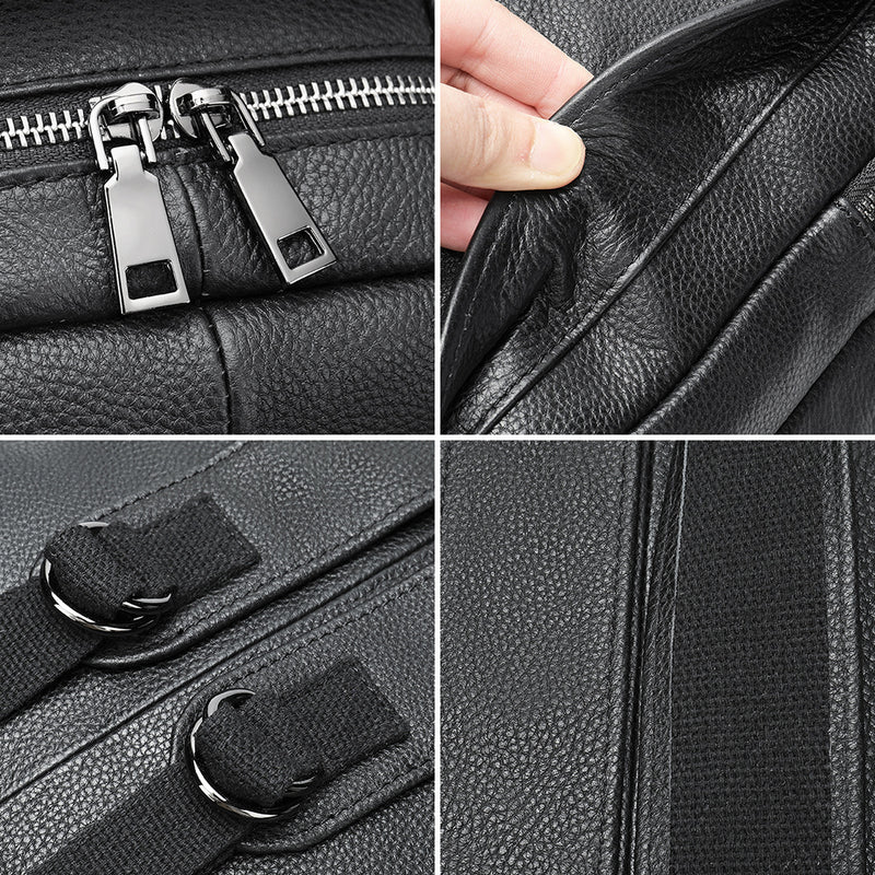 cowhide leather backpack, view 5 - MRSLM