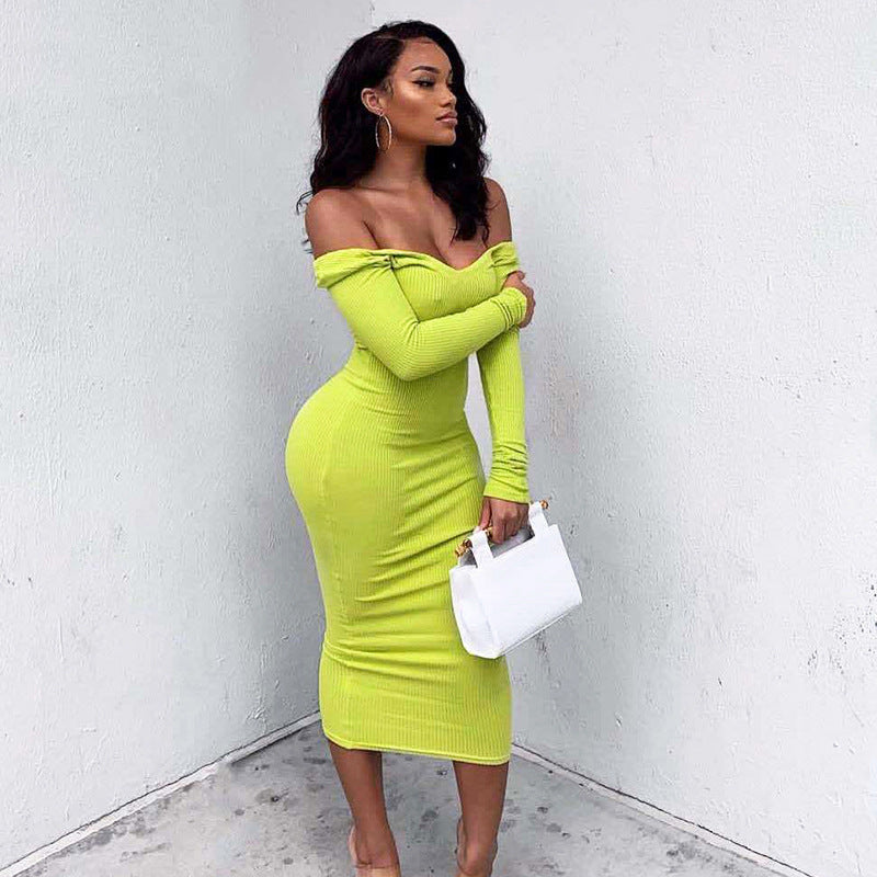 Women's cotton ribbed maxi dress - MRSLM