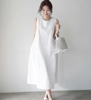 cotton sleeveless swing dress, view 2 - MRSLM