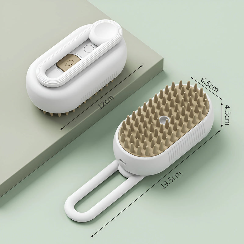 pet electric steam hair brush, view 3 - MRSLM
