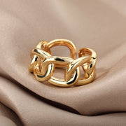 gold adjustable chain ring, view 5 - MRSLM