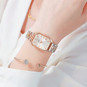women's simple rectangular leather watch, view 18 - MRSLM