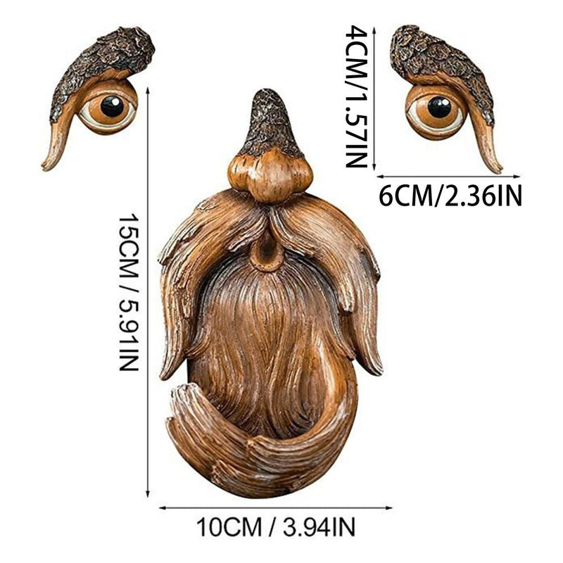 old man tree face hugger garden art, view 7 - MRSLM
