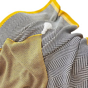 nordic knitted stripe shawl blanket, view 7 - MRSLM