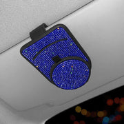 leather bling sunglass card holder for car visor, view 3 - MRSLM