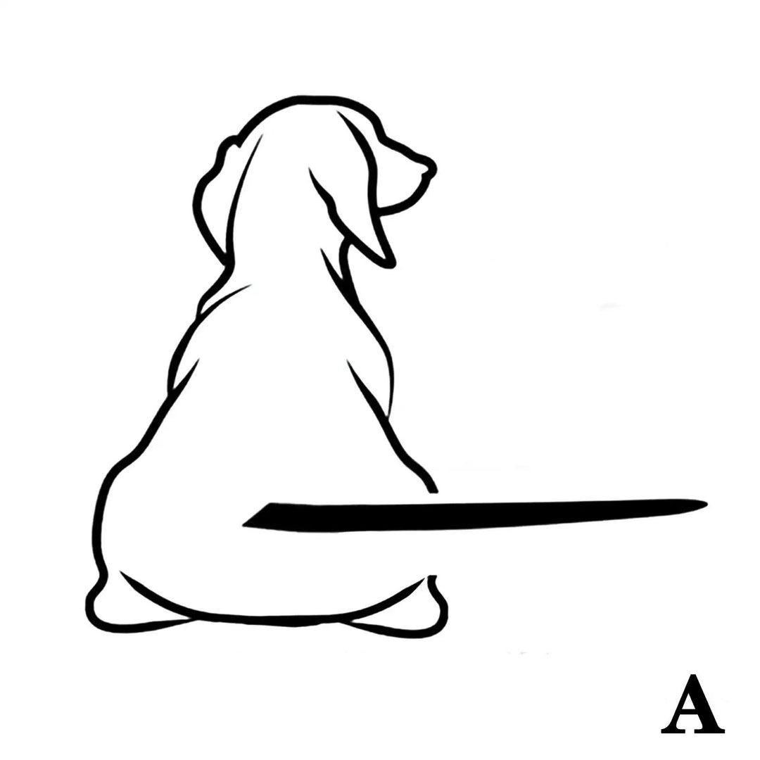 Wagging Dog Tail Car Wiper Decal