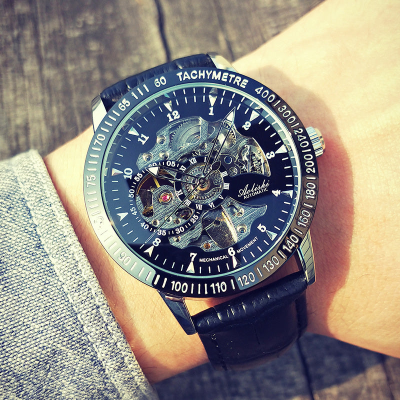 men's automatic hollow mechanical watch, view 11 - MRSLM
