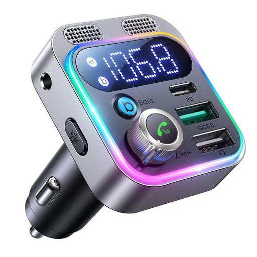 bluetooth 5.3 car fm transmitter with fast charging - MRSLM