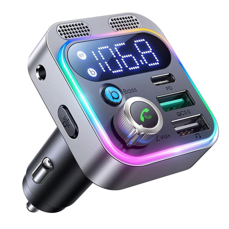 bluetooth 5.3 car fm transmitter with fast charging, view 8 - MRSLM