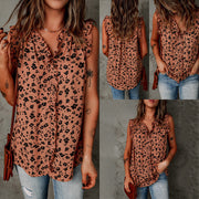 women's leopard print sleeveless top, view 4 - MRSLM