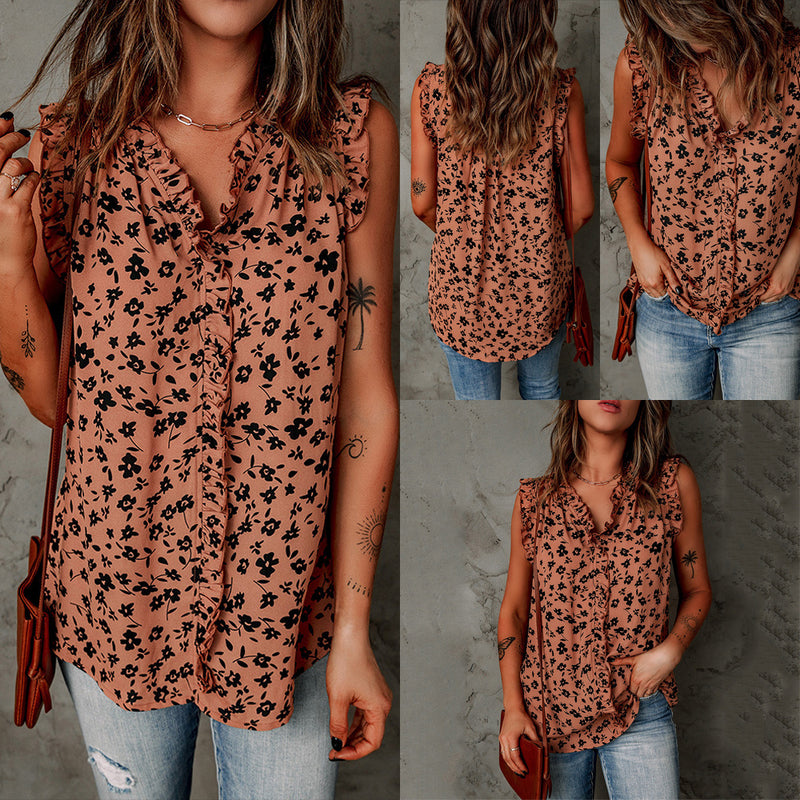 women's leopard print sleeveless top, view 4 - MRSLM