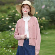pink tweed knit jacket and shorts set - MRSLM