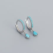 sterling silver colored stone earrings, view 2 - MRSLM