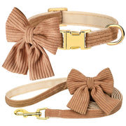 fashion dog collar and leash set with bowtie, view 4 - MRSLM