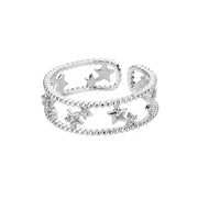 star cubic zirconia stainless steel ring, view 2 - MRSLM