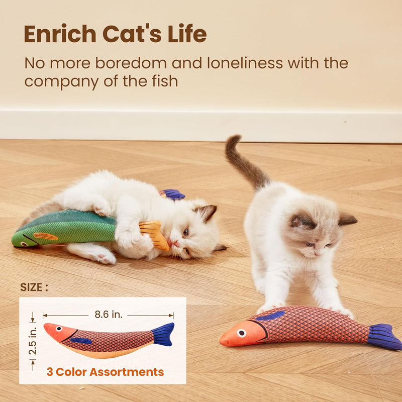 crinkle mackerel cat toy with catnip, view 6 - MRSLM