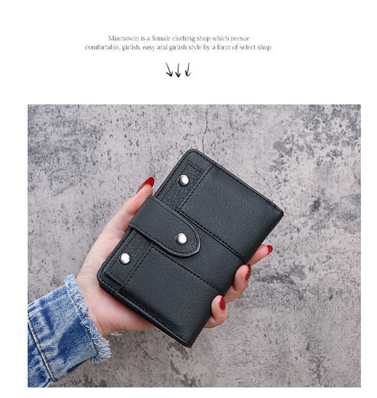 women's vegan leather bifold wallet, view 5 - MRSLM