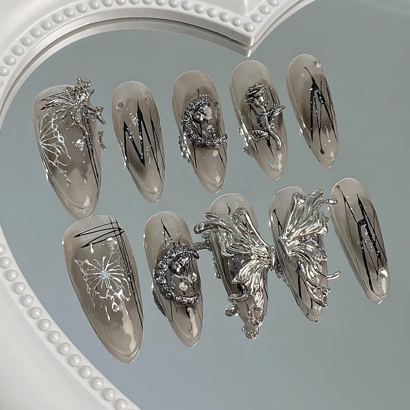 gothic butterfly press-on nails, view 3 - MRSLM