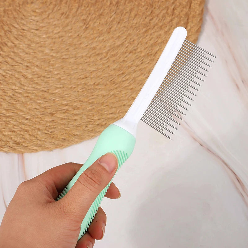 pet grooming comb with long and short teeth, view 6 - MRSLM