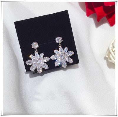 long zircon crystal tassel earrings - MRSLM