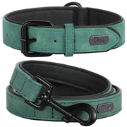 durable padded dog collar and leash set, view 4 - MRSLM