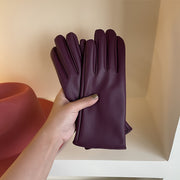 Five finger PU leather gloves, view 9 - MRSLM