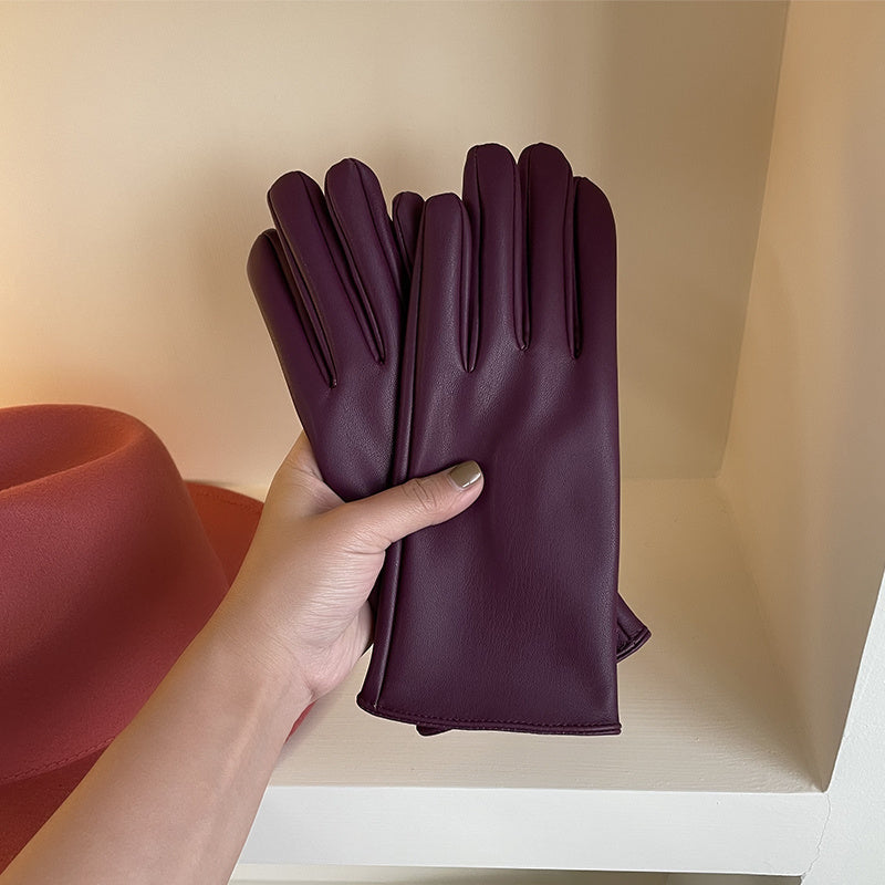 Five finger PU leather gloves, view 9 - MRSLM