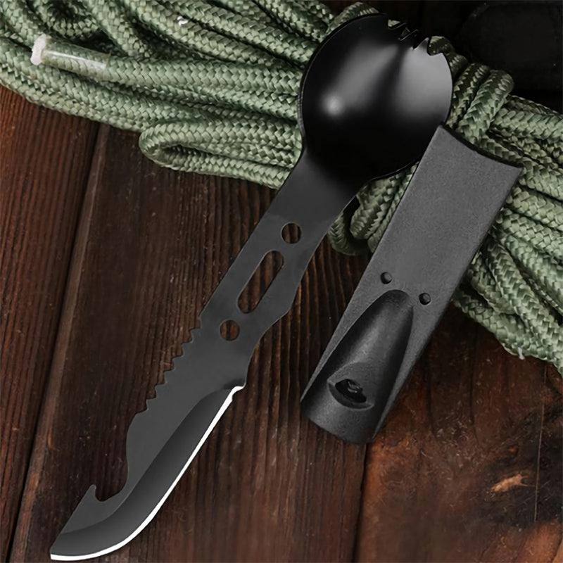 multifunctional camping spoon fork cutter, view 4 - MRSLM