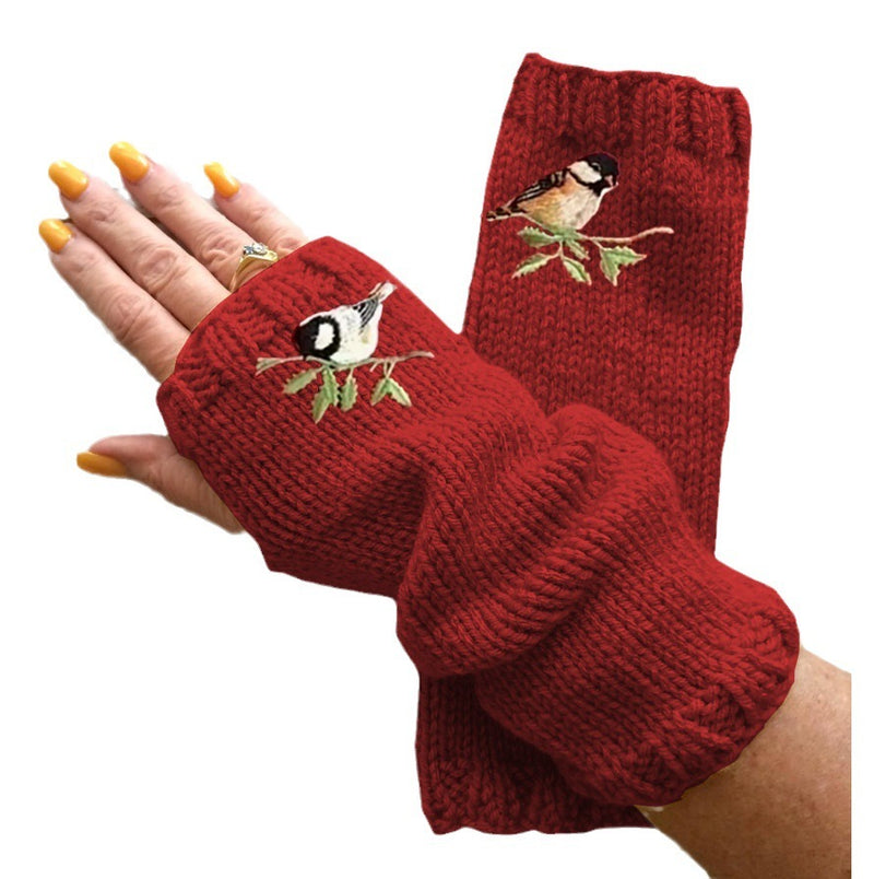 Women's knitted half finger gloves, view 2 - MRSLM