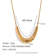 arc v-shaped pendant necklace, view 2 - MRSLM