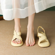 handmade leather chunky heel sandals, view 20 - MRSLM