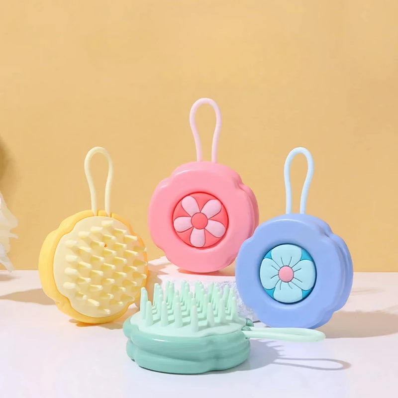 flower pattern silicone shampoo brush, view 8 - MRSLM