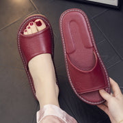 unisex cowhide home slippers, view 10 - MRSLM