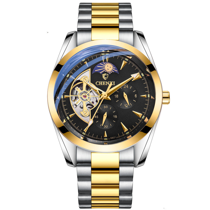 men's sun moon stars hollow watch, view 3 - MRSLM