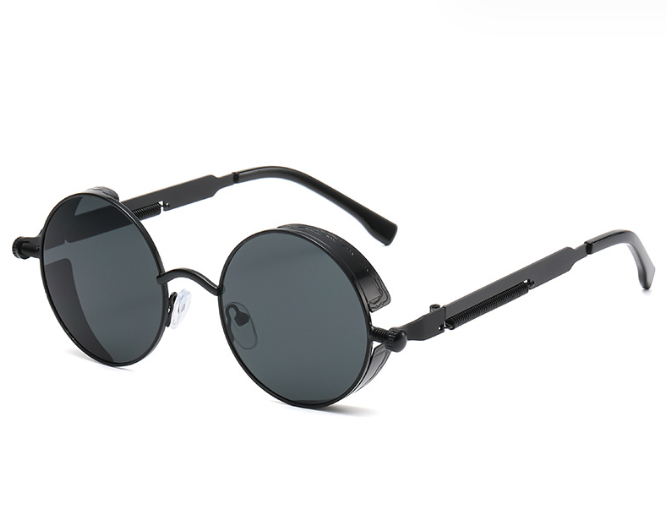 Round Frame Polarized Lens Retro Fashion Sunglasses Classic Punk Sunglasses