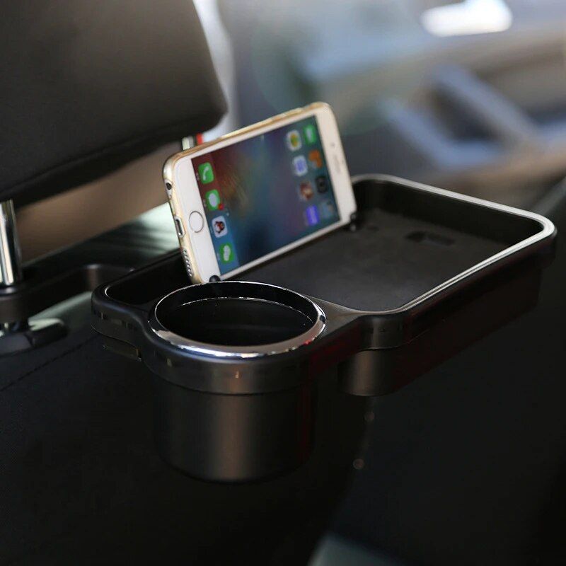 foldable car storage tray with cup and phone holder, view 4 - MRSLM