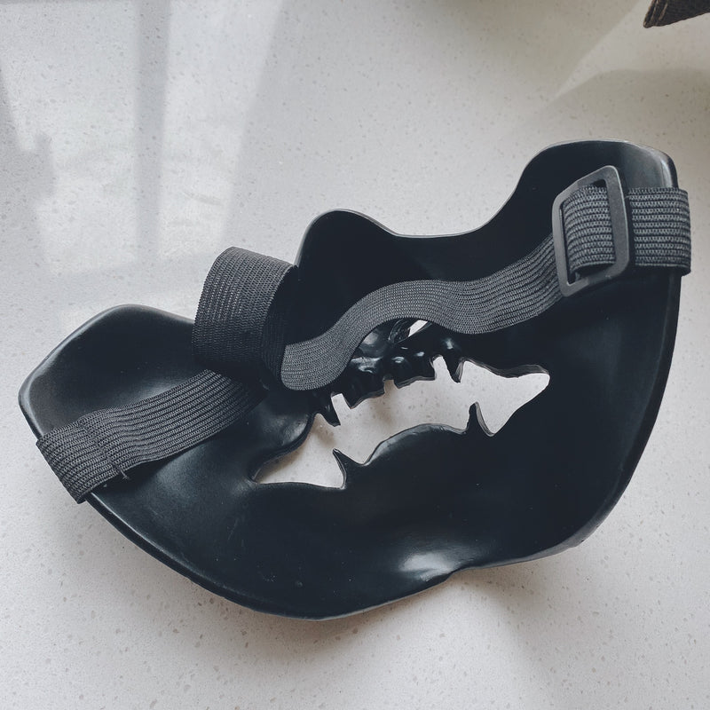 black resin concave cosplay mask, view 5 - MRSLM