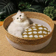 handwoven rattan cat bed, view 2 - MRSLM