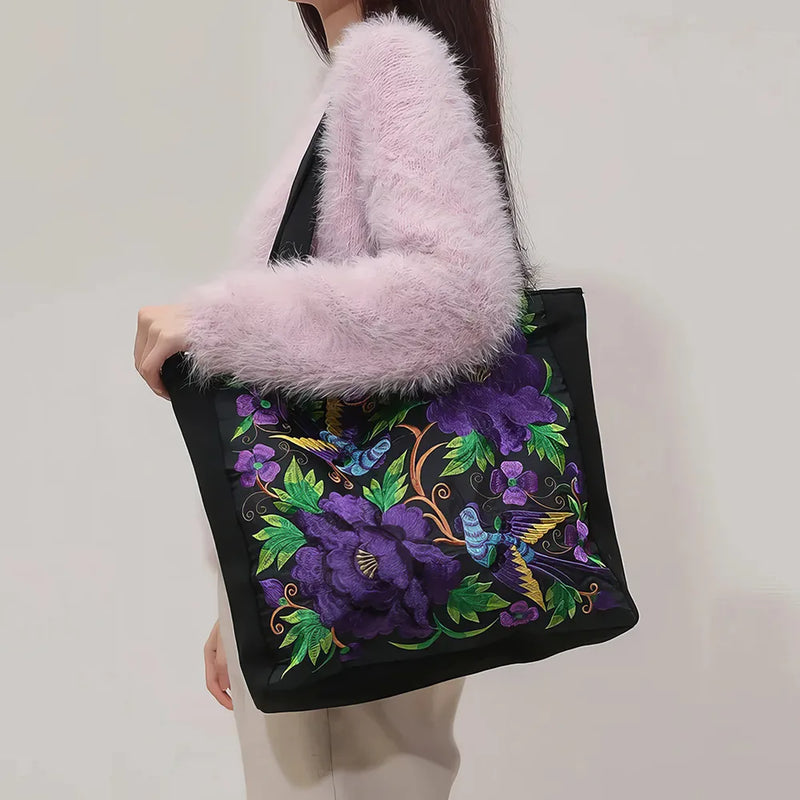 phoenix embroidered shoulder bag, view 13 - MRSLM