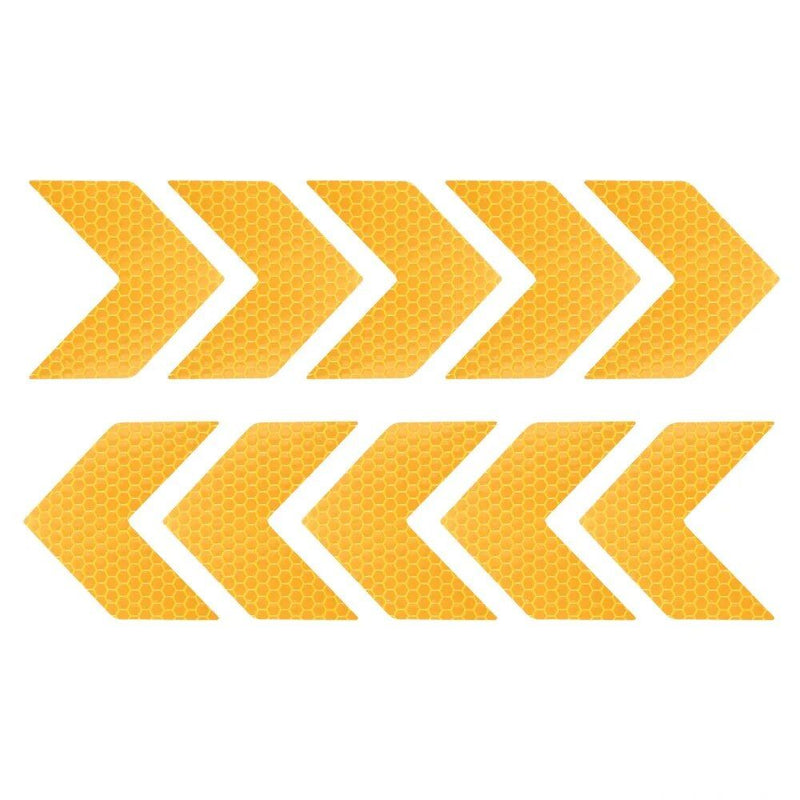 10-Pack Arrow Reflective Safety Decals for Vehicles