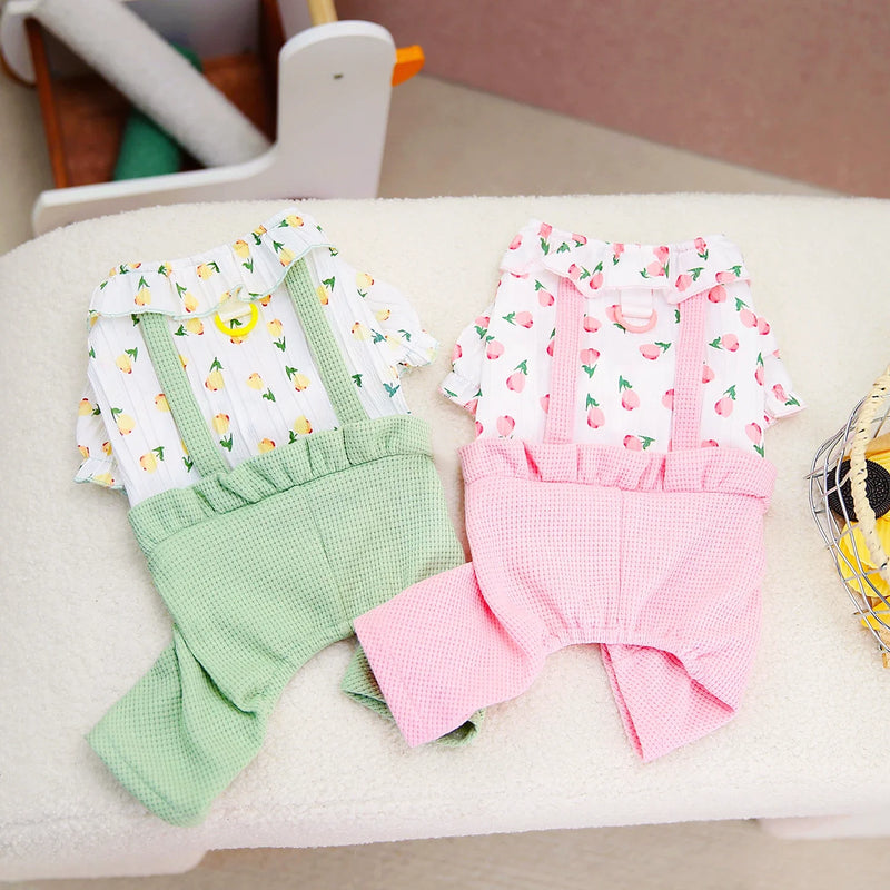 flower pattern dog jumpsuit, view 8 - MRSLM