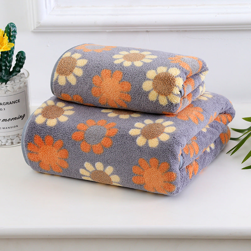 microfiber floral bathroom towel set, view 3 - MRSLM