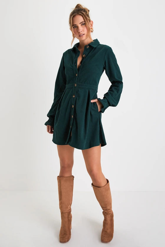 Corduroy mini dress, view 5 - MRSLM